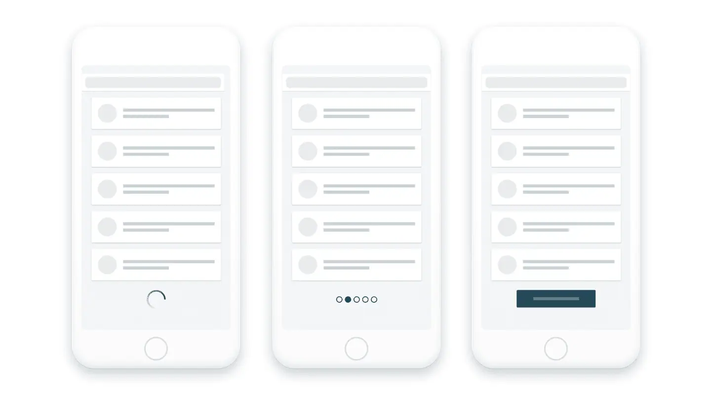 Three approaches of paginating.