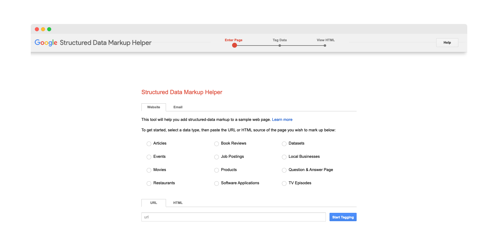 Structure data marker helper for Rich Snippets.
