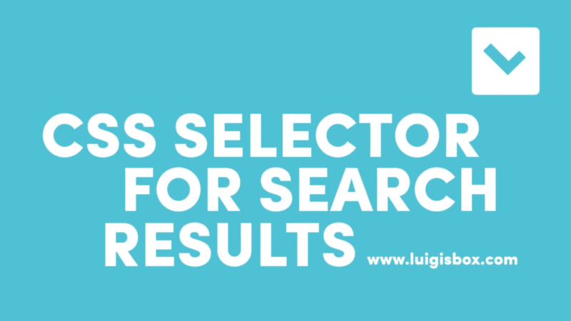 CSS Selector for Search Results