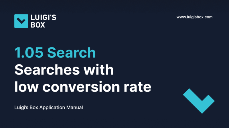 1.05 Search – Searches with low conversion rate