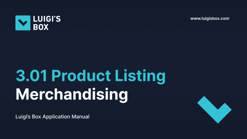 3.01 Product Listing – Merchandising