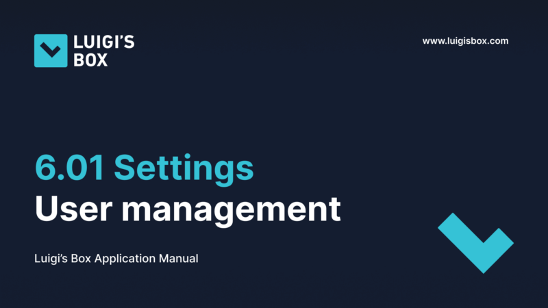 6.01 Settings – User management