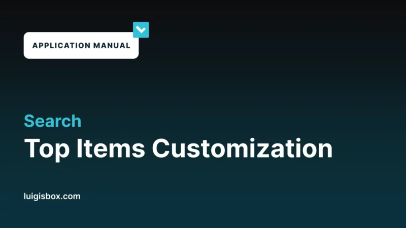 1.13 Search – Top items customization